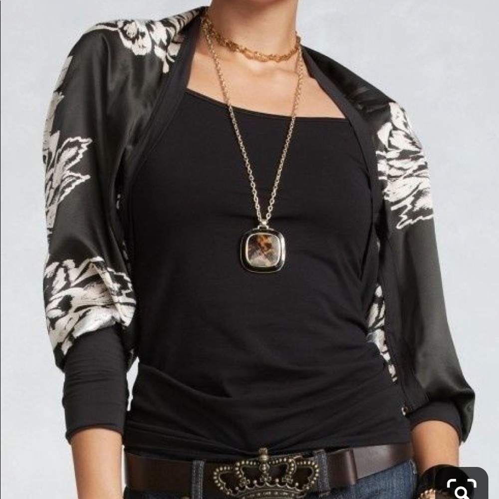 CABI 453 Holiday Shrug Silk Bolero Style Cardigan